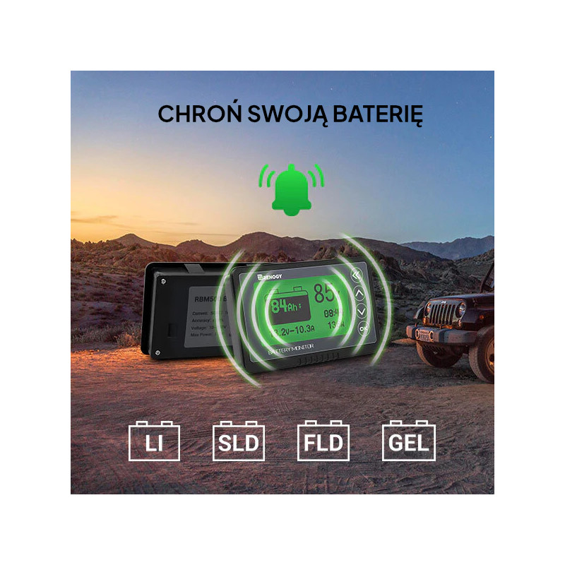 Monitor akumulatora Renogy 500A z Shunt