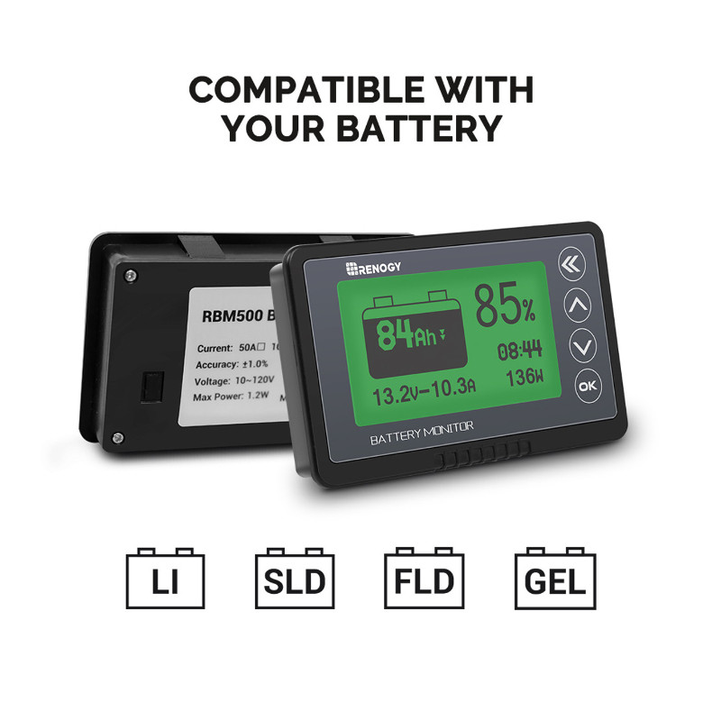 Monitor akumulatora Renogy 500A z Shunt